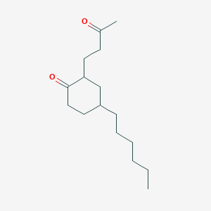 4-Hexyl-2-(3-oxobutyl)cyclohexan-1-one