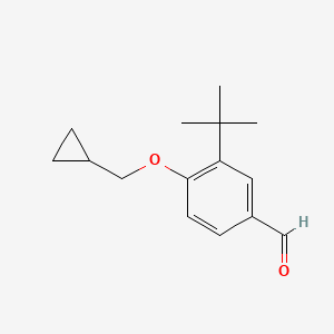 molecular formula C15H20O2 B1441657 3-(tert-ブチル)-4-(シクロプロピルメトキシ)ベンズアルデヒド CAS No. 883514-26-9