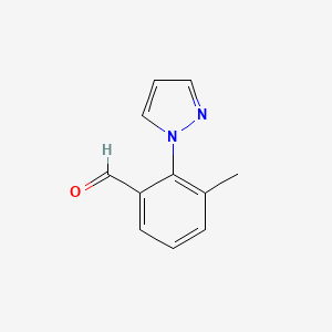molecular formula C11H10N2O B1441672 3-Methyl-2-(1H-pyrazol-1-YL)benzaldehyde CAS No. 1214622-60-2