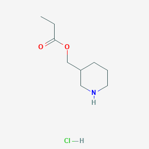 molecular formula C9H18ClNO2 B1441673 3-Piperidinylmethyl propanoate hydrochloride CAS No. 1220020-97-2