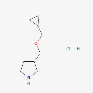 molecular formula C9H18ClNO B1441685 3-[(环丙氧甲基)甲基]吡咯烷盐酸盐 CAS No. 1220038-74-3