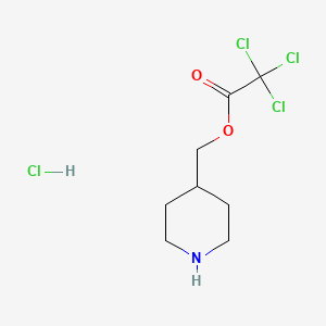 molecular formula C8H13Cl4NO2 B1441690 4-Piperidinylmethyl 2,2,2-trichloroacetate hydrochloride CAS No. 1220020-55-2