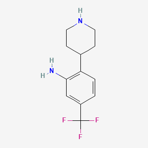 molecular formula C12H15F3N2 B1441697 2-(哌啶-4-基)-5-(三氟甲基)苯胺 CAS No. 1260823-98-0