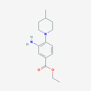 molecular formula C15H22N2O2 B1441698 Ethyl 3-amino-4-(4-methyl-1-piperidinyl)benzoate CAS No. 1220019-45-3