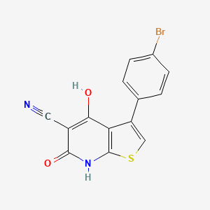 molecular formula C14H7BrN2O2S B1441712 3-(4-Bromophenyl)-4-hydroxy-6-oxo-6,7-dihydrothieno[2,3-b]pyridine-5-carbonitrile CAS No. 844499-56-5