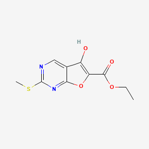 molecular formula C10H10N2O4S B1441713 Ethyl 5-hydroxy-2-methylsulfanylfuro[2,3-d]pyrimidine-6-carboxylate CAS No. 62094-70-6