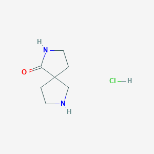 molecular formula C7H13ClN2O B1441719 2,7-二氮杂螺[4.4]壬烷-1-酮盐酸盐 CAS No. 1203682-17-0