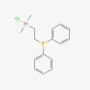 B14417612 Phosphine, [2-(chlorodimethylstannyl)ethyl]diphenyl- CAS No. 84678-23-9