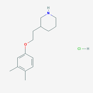 molecular formula C15H24ClNO B1441765 3-[2-(3,4-Dimethylphenoxy)ethyl]piperidine hydrochloride CAS No. 1220032-02-9