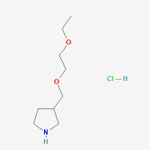 molecular formula C9H20ClNO2 B1441776 3-[(2-Ethoxyethoxy)methyl]pyrrolidine hydrochloride CAS No. 1220036-50-9