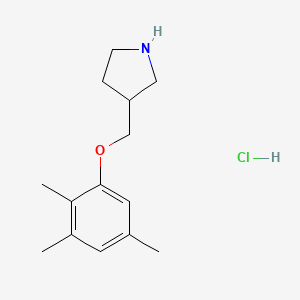 molecular formula C14H22ClNO B1441782 3-[(2,3,5-Trimethylphenoxy)methyl]pyrrolidine hydrochloride CAS No. 1220028-95-4