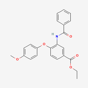 molecular formula C23H21NO5 B14417931 Ethyl 3-benzamido-4-(4-methoxyphenoxy)benzoate CAS No. 81455-43-8