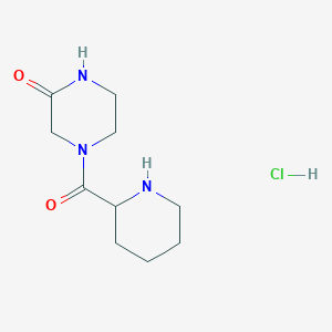 molecular formula C10H18ClN3O2 B1441795 4-(2-Piperidinylcarbonyl)-2-piperazinone hydrochloride CAS No. 1236262-11-5