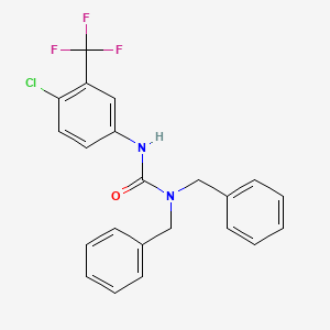 molecular formula C22H18ClF3N2O B14417967 N,N-Dibenzyl-N'-[4-chloro-3-(trifluoromethyl)phenyl]urea CAS No. 86764-57-0