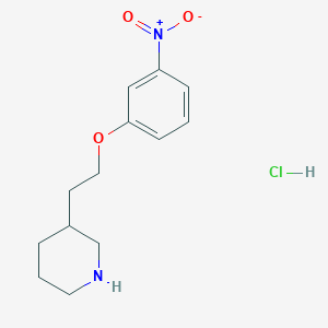 molecular formula C13H19ClN2O3 B1441799 3-[2-(3-Nitrophenoxy)ethyl]piperidine hydrochloride CAS No. 1220032-25-6