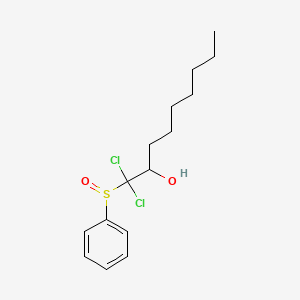 1-(Benzenesulfinyl)-1,1-dichlorononan-2-OL