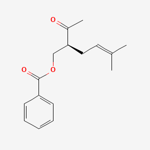 molecular formula C16H20O3 B14417997 (2S)-2-Acetyl-5-methylhex-4-en-1-yl benzoate CAS No. 81757-15-5