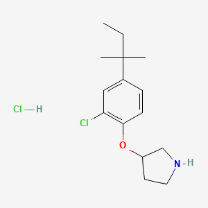 molecular formula C15H23Cl2NO B1441809 3-[2-Chloro-4-(tert-pentyl)phenoxy]pyrrolidine hydrochloride CAS No. 1220032-89-2