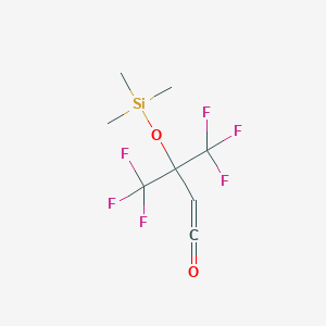 molecular formula C8H10F6O2Si B14418098 1-Buten-1-one, 4,4,4-trifluoro-3-(trifluoromethyl)-3-[(trimethylsilyl)oxy]- CAS No. 83740-52-7