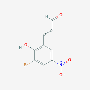 molecular formula C9H6BrNO4 B14418199 3-(3-Bromo-2-hydroxy-5-nitrophenyl)prop-2-enal CAS No. 84634-15-1