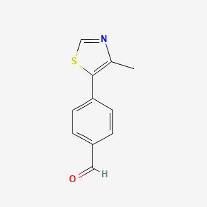 molecular formula C11H9NOS B1441820 4-(4-甲基噻唑-5-基)苯甲醛 CAS No. 1330767-26-4