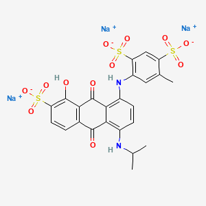 Trisodium 5-((9,10-dihydro-8-hydroxy-4-((1-methylethyl)amino)-9,10-dioxo-7-sulphonato-1-anthryl)amino)toluene-2,4-disulphonate