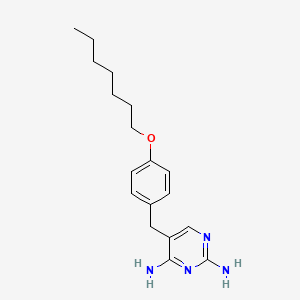 5-[(4-Heptoxyphenyl)methyl]pyrimidine-2,4-diamine