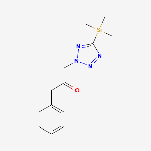 B14418262 1-Phenyl-3-[5-(trimethylsilyl)-2H-tetrazol-2-yl]propan-2-one CAS No. 84655-26-5