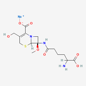 molecular formula C15H22N3NaO7S B14418319 sodium;(6R,7R)-7-[(5-amino-5-carboxypentanoyl)amino]-3-(hydroxymethyl)-7-methoxy-5-thia-1-azabicyclo[4.2.0]oct-2-ene-2-carboxylate CAS No. 81517-91-1