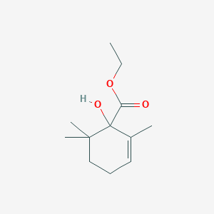 molecular formula C12H20O3 B14418326 Ethyl 1-hydroxy-2,6,6-trimethylcyclohex-2-ene-1-carboxylate CAS No. 82147-57-7