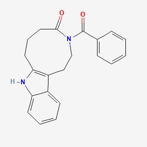 molecular formula C21H20N2O2 B14418366 3-Benzoyl-2,3,5,6,7,8-hexahydroazonino[5,4-b]indol-4(1H)-one CAS No. 80053-48-1