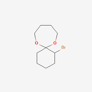 molecular formula C10H17BrO2 B14418434 1-Bromo-7,12-dioxaspiro[5.6]dodecane CAS No. 84658-00-4