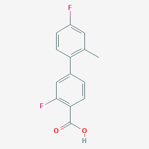 molecular formula C14H10F2O2 B1441863 2-Fluoro-4-(4-fluoro-2-methylphenyl)benzoic acid CAS No. 1178942-44-3
