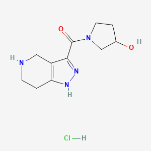 molecular formula C11H17ClN4O2 B1441864 (3-Hydroxy-1-pyrrolidinyl)(4,5,6,7-tetrahydro-1H-pyrazolo[4,3-c]pyridin-3-yl)methanone HCl CAS No. 1219976-33-6
