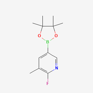 molecular formula C12H17BFNO2 B1441875 2-Fluoro-3-methyl-5-(4,4,5,5-tetramethyl-1,3,2-dioxaborolan-2-yl)pyridine CAS No. 1150561-71-9