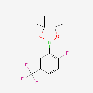 molecular formula C13H15BF4O2 B1441896 2-(2-Fluoro-5-(trifluoromethyl)phenyl)-4,4,5,5-tetramethyl-1,3,2-dioxaborolane CAS No. 1192045-31-0