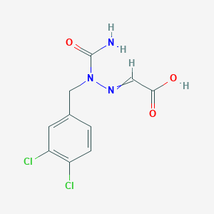 {2-Carbamoyl-2-[(3,4-dichlorophenyl)methyl]hydrazinylidene}acetic acid