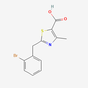 molecular formula C12H10BrNO2S B1441919 2-(2-Bromobenzyl)-4-methylthiazole-5-carboxylic acid CAS No. 1053656-69-1