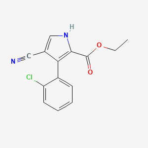 Ethyl 3-(2-chlorophenyl)-4-cyano-1H-pyrrole-2-carboxylate