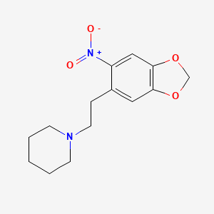 molecular formula C14H18N2O4 B14419219 1-[2-(6-Nitro-2H-1,3-benzodioxol-5-yl)ethyl]piperidine CAS No. 80645-16-5