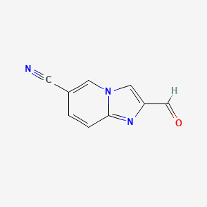 molecular formula C9H5N3O B1441923 2-Formylimidazo[1,2-a]pyridine-6-carbonitrile CAS No. 881841-28-7