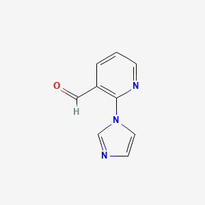 molecular formula C9H7N3O B1441924 2-(1H-imidazol-1-yl)nicotinaldehyde CAS No. 1314969-27-1