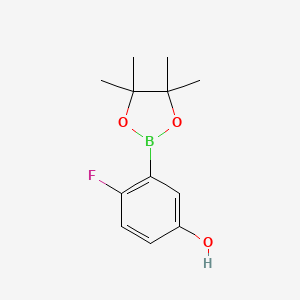 molecular formula C12H16BFO3 B1441936 4-Fluoro-3-(4,4,5,5-tetramethyl-1,3,2-dioxaborolan-2-YL)phenol CAS No. 1398923-95-9