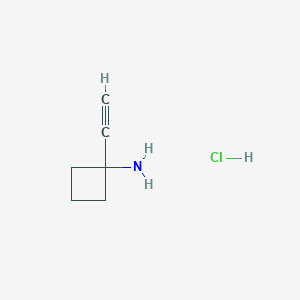 molecular formula C6H10ClN B1441950 1-乙炔基环丁-1-胺盐酸盐 CAS No. 1268810-19-0