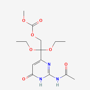 (2-(2-Acetamido-4-oxo-1H-pyrimidin-6-yl)-2,2-diethoxyethyl) methyl carbonate