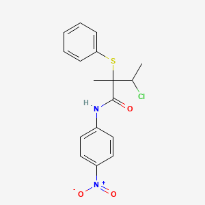 3-Chloro-2-methyl-N-(4-nitrophenyl)-2-(phenylsulfanyl)butanamide