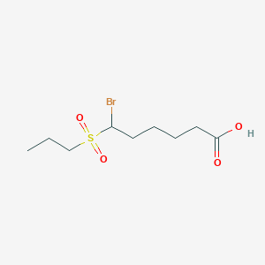 6-Bromo-6-(propane-1-sulfonyl)hexanoic acid