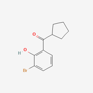 molecular formula C12H13BrO2 B14419829 (3-Bromo-2-hydroxyphenyl)(cyclopentyl)methanone CAS No. 81865-34-1