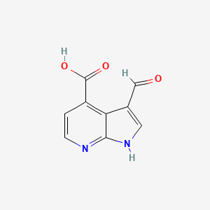 molecular formula C9H6N2O3 B1441984 3-甲酰基-1H-吡咯并[2,3-b]吡啶-4-羧酸 CAS No. 1190321-11-9