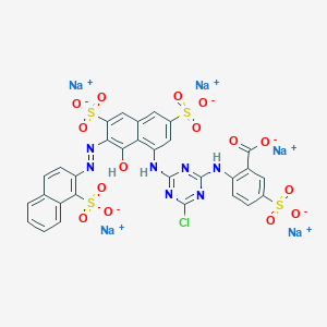 Benzoic acid, 2-[[4-chloro-6-[[8-hydroxy-3,6-disulfo-7-[(1-sulfo-2-naphthalenyl)azo]-1-naphthalenyl]amino]-1,3,5-triazin-2-yl]amino]-5-sulfo-(sodium salt